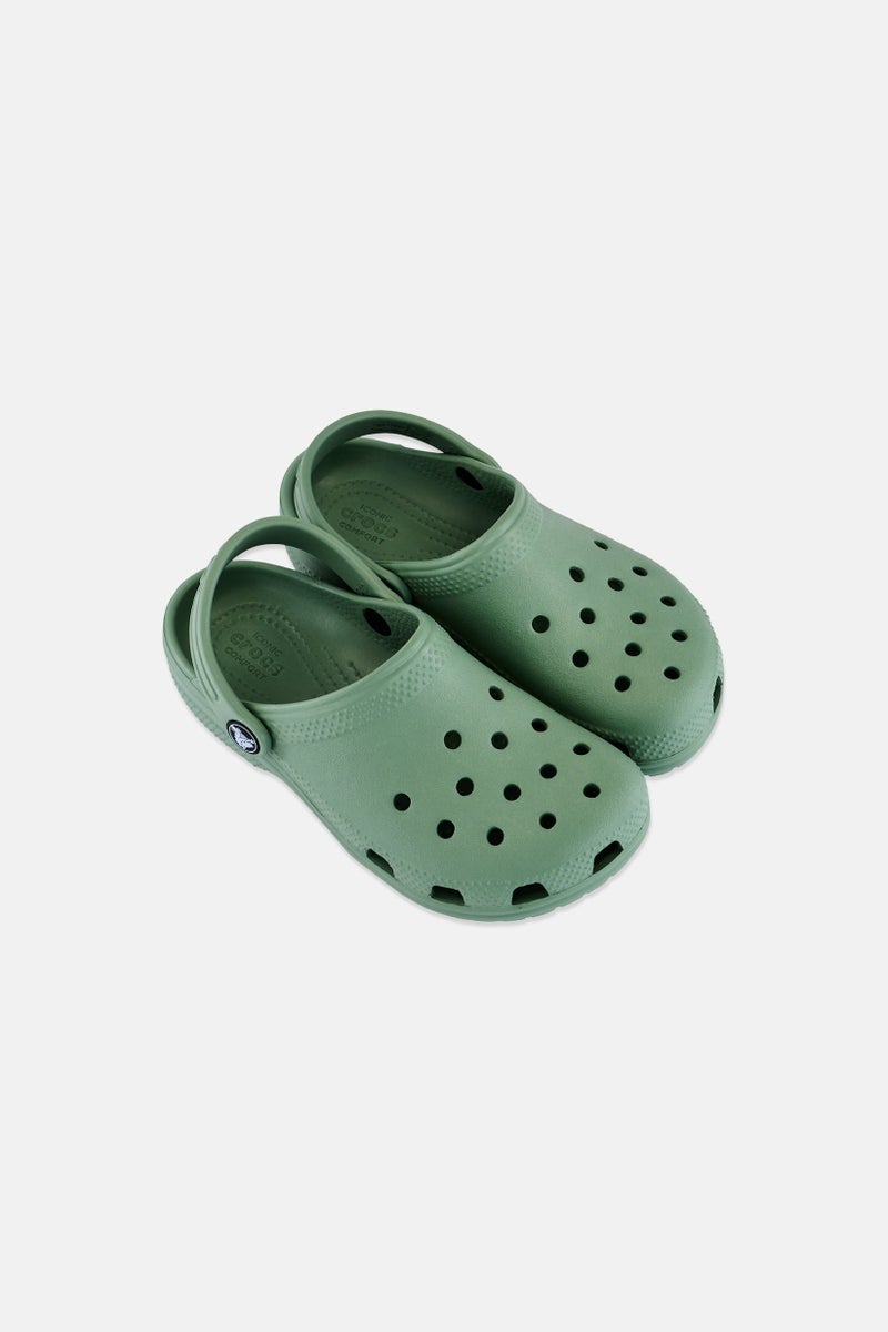 crocs Kids Boy Sling Back Classic Clogs, Sage Green - Image 4